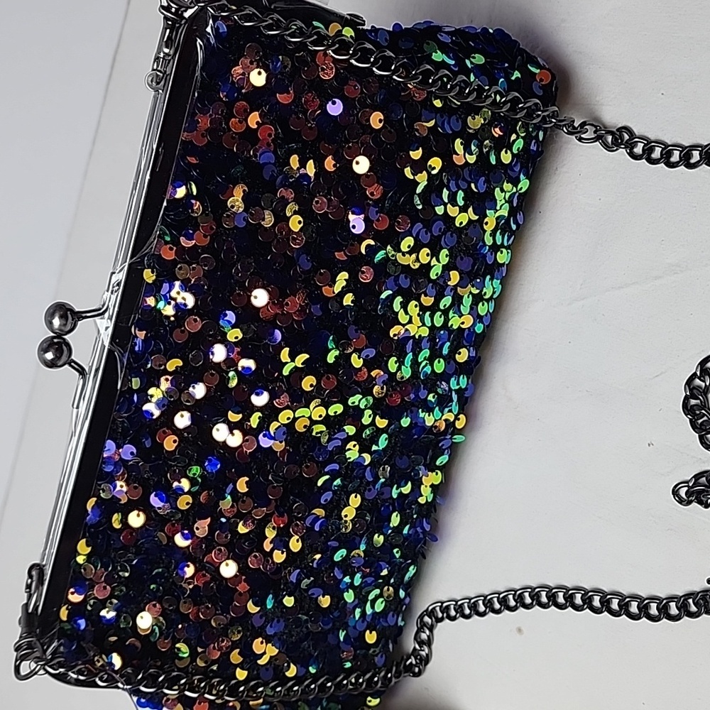 NWT Patricia Nash Potenaz Frame Bag Payettes And Velvet Sequin Women's Bag Party - Picture 2 of 16